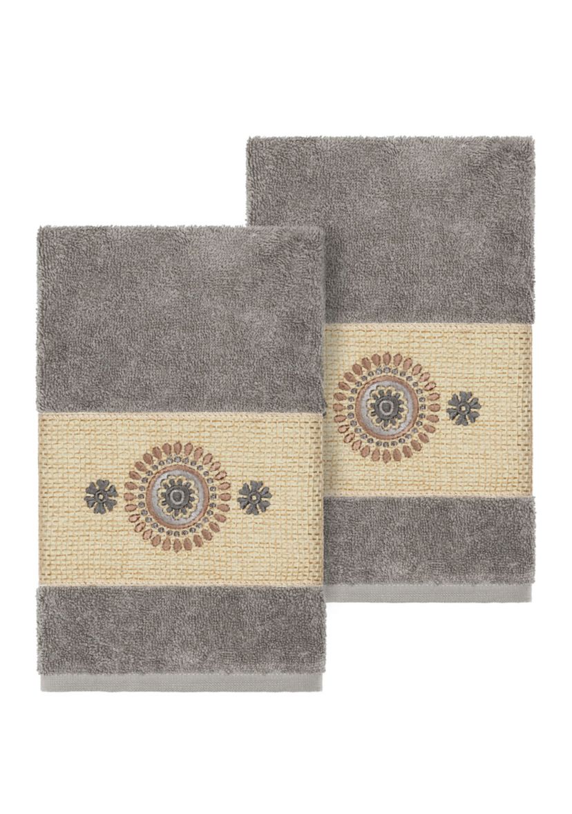 Isabelle 2 Piece Embellished Hand Towel Set