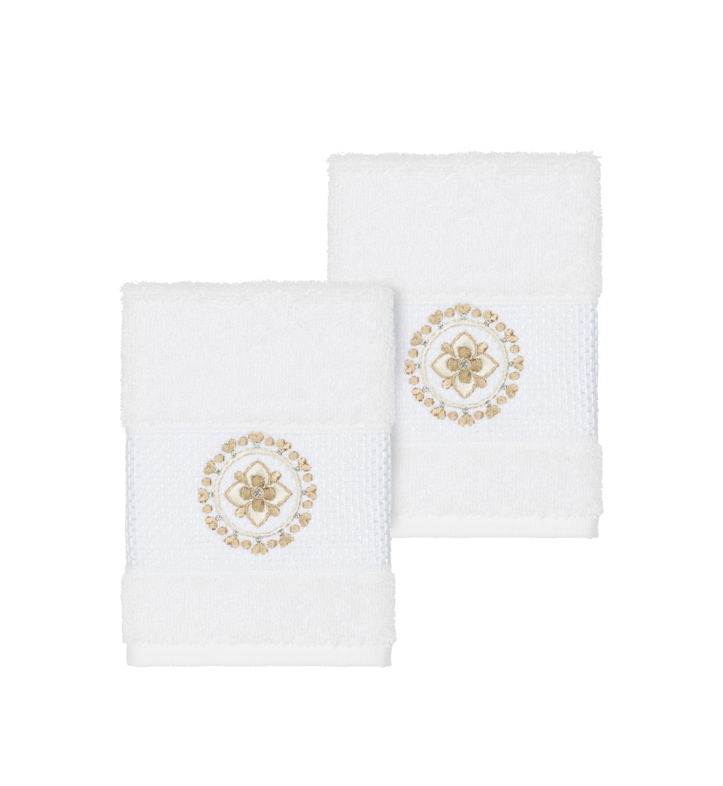 Isabelle 2 Piece Embellished Washcloth Set
