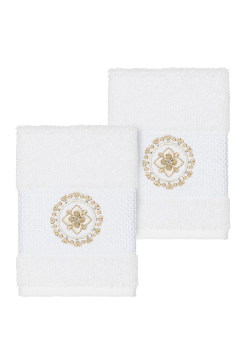 Isabelle 2 Piece Embellished Washcloth Set