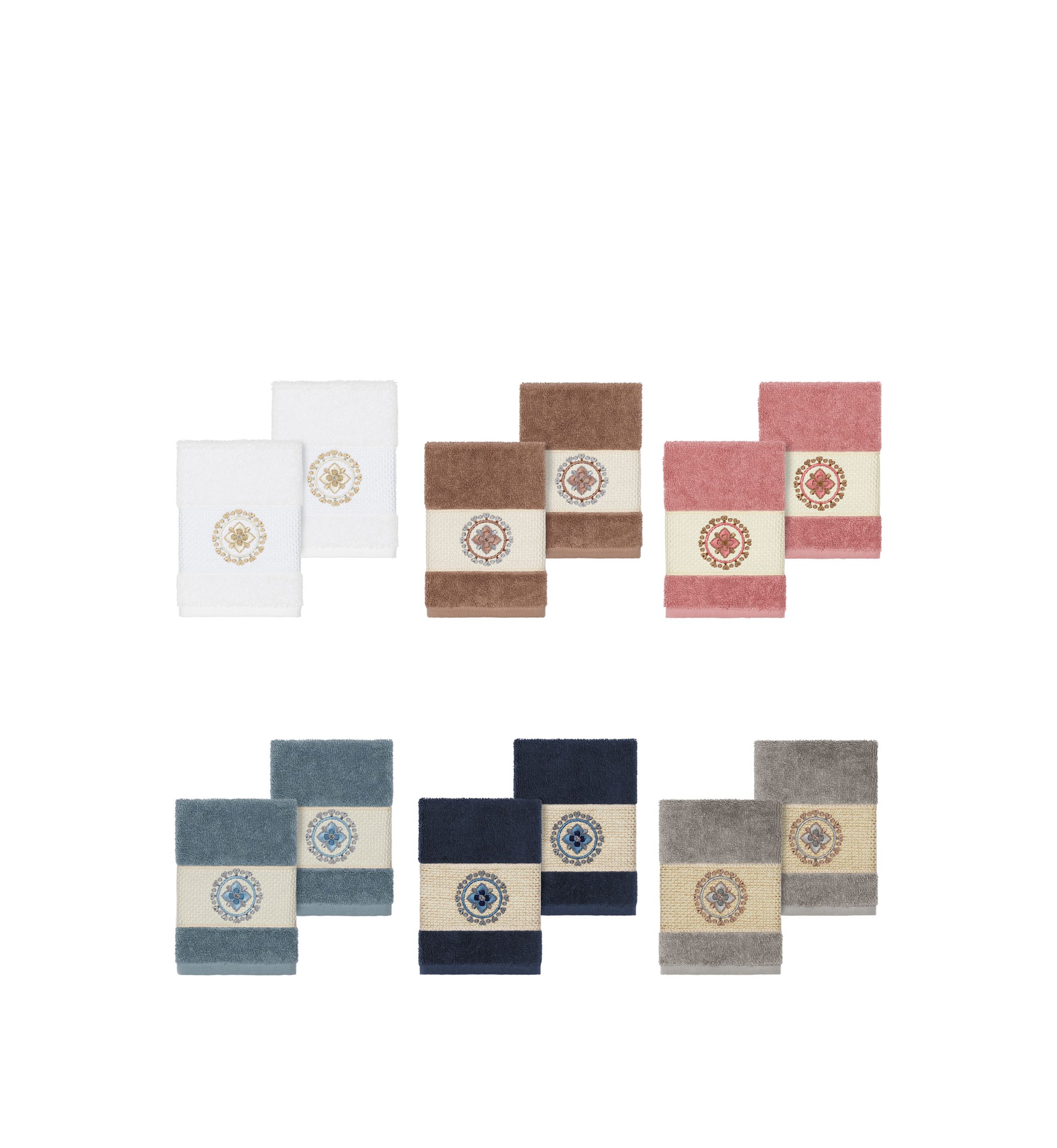 Isabelle 2 Piece Embellished Washcloth Set