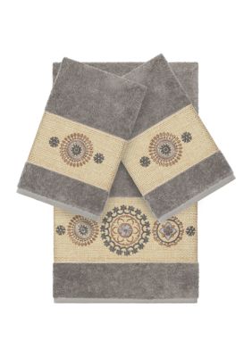 Isabelle 3 Piece Embellished Towel Set