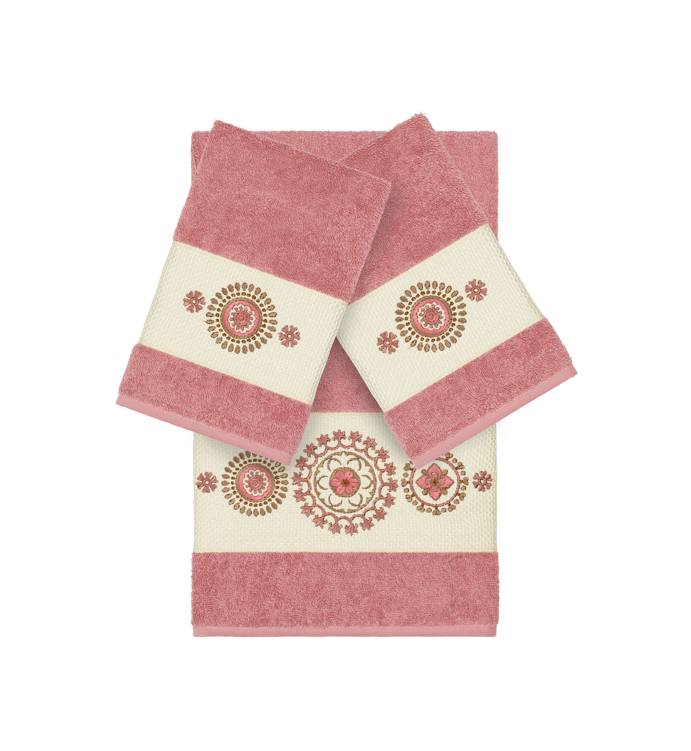 Isabelle 3 Piece Embellished Towel Set