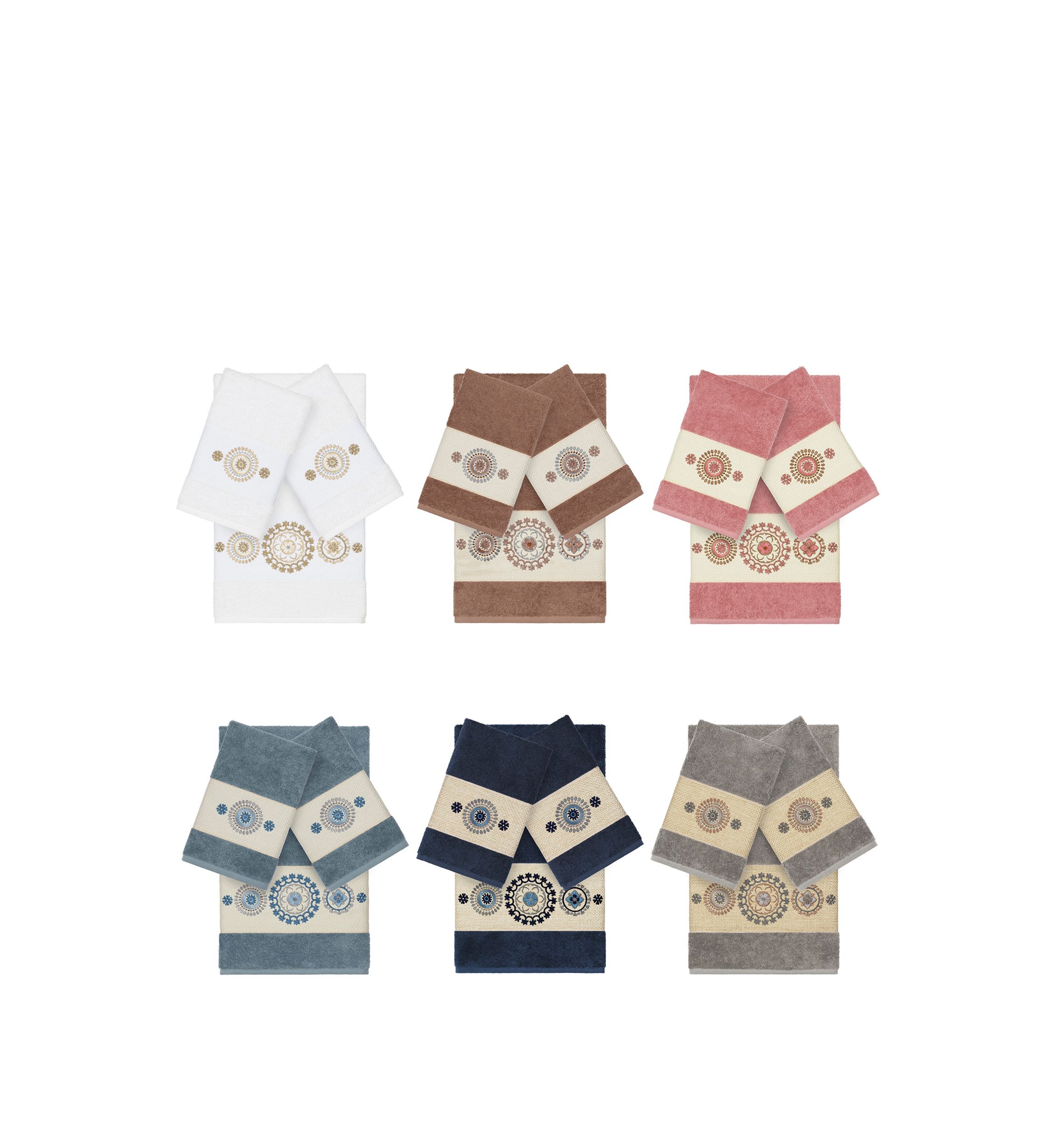 Isabelle 3 Piece Embellished Towel Set