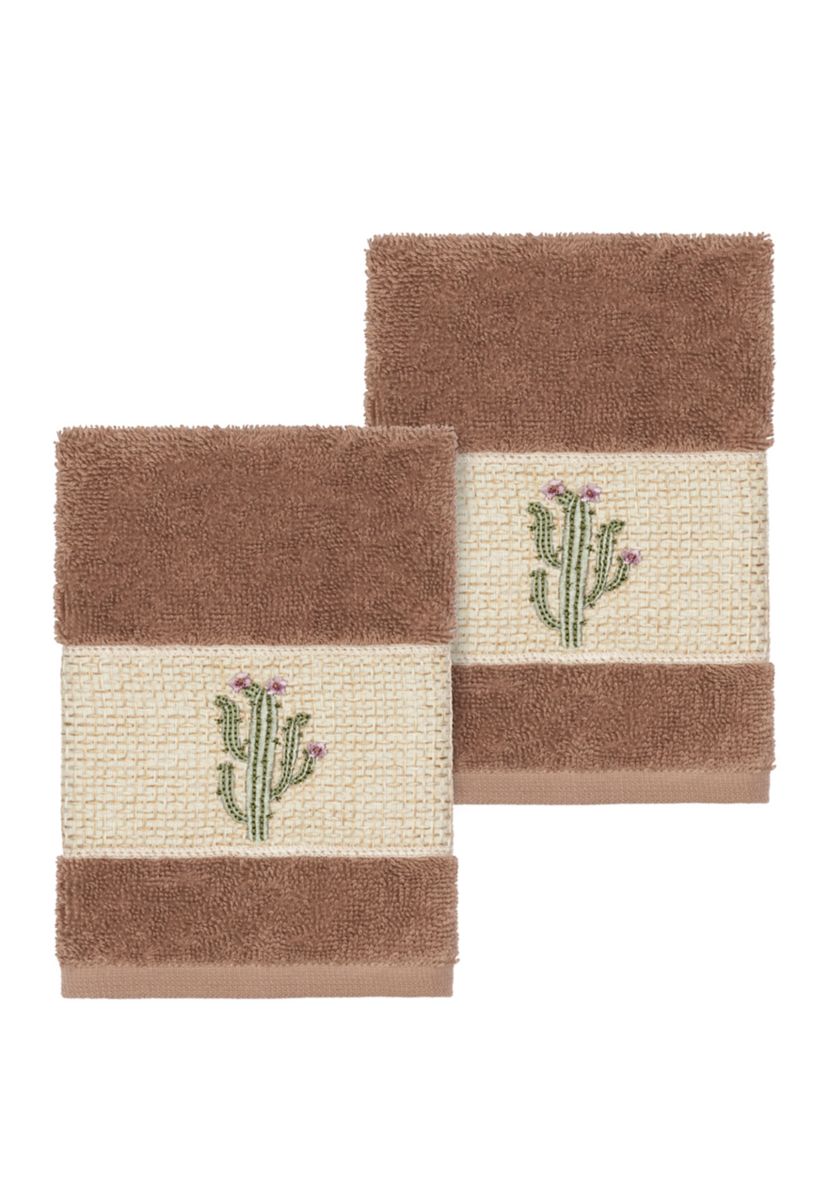 Mila 2 Piece Embellished Washcloth Set