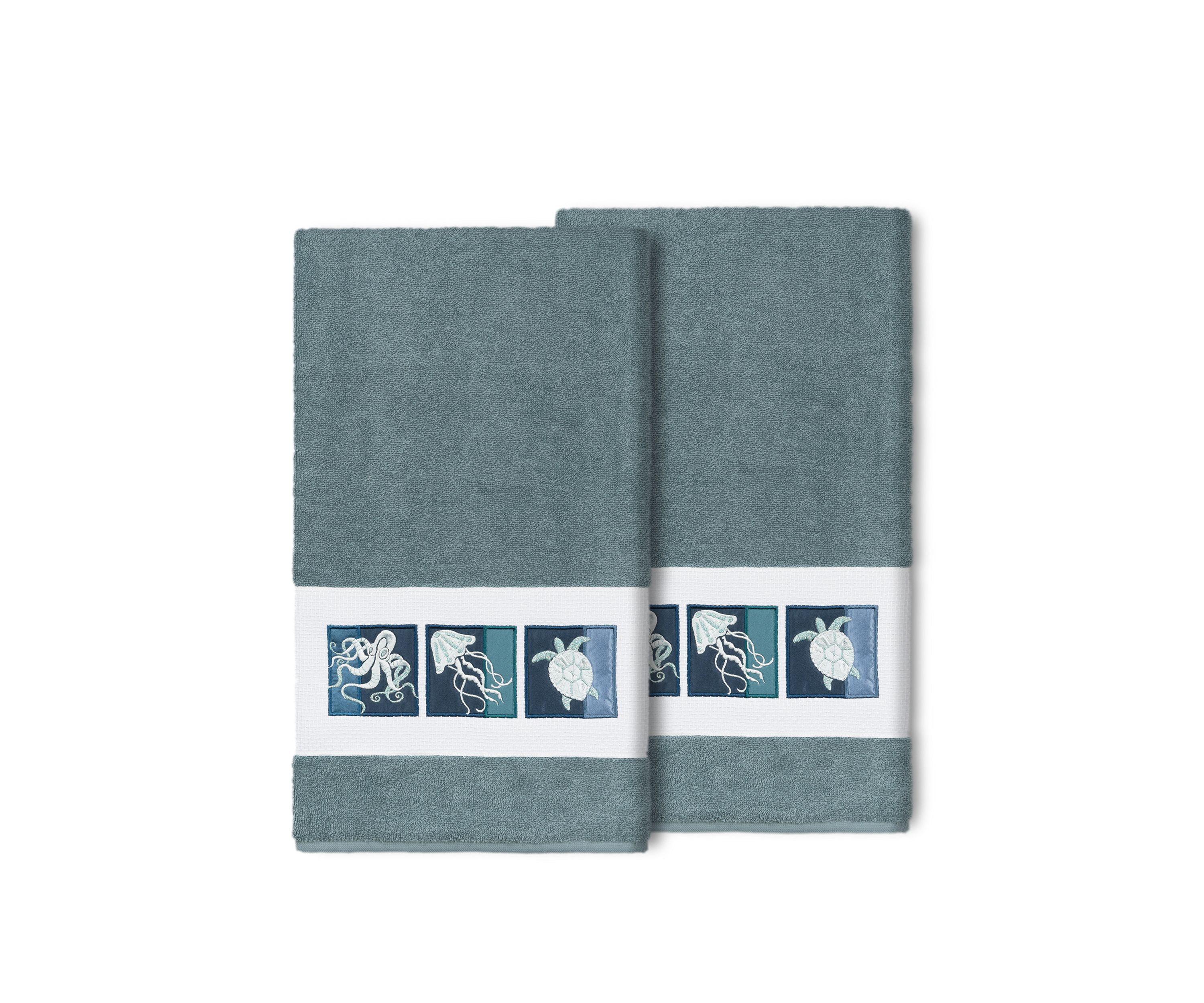 Ava 2 Piece Embellished Bath Towel Set