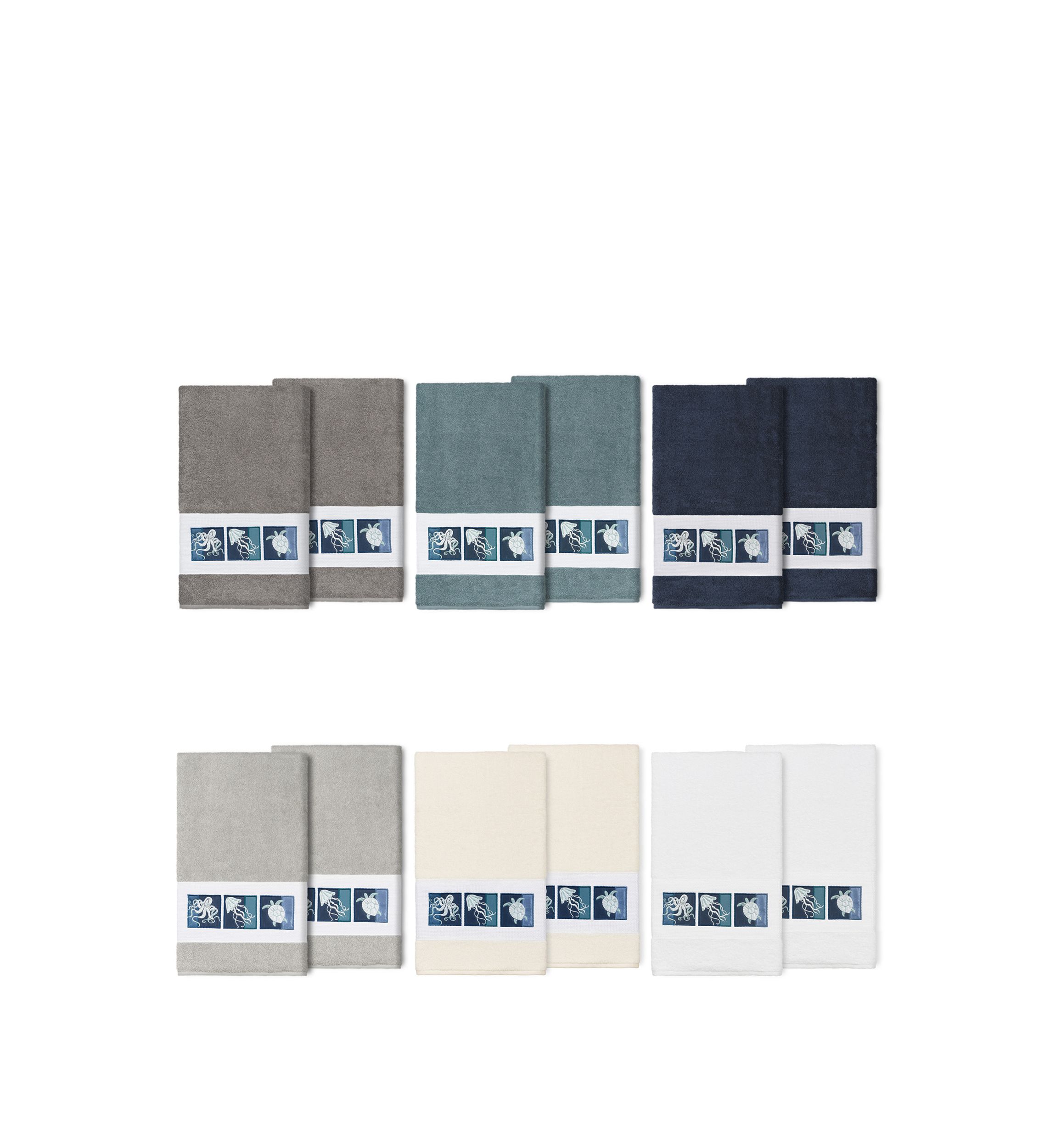 Ava 2 Piece Embellished Bath Towel Set
