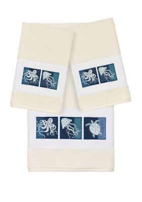 Ava 3 Piece Embellished Towel Set