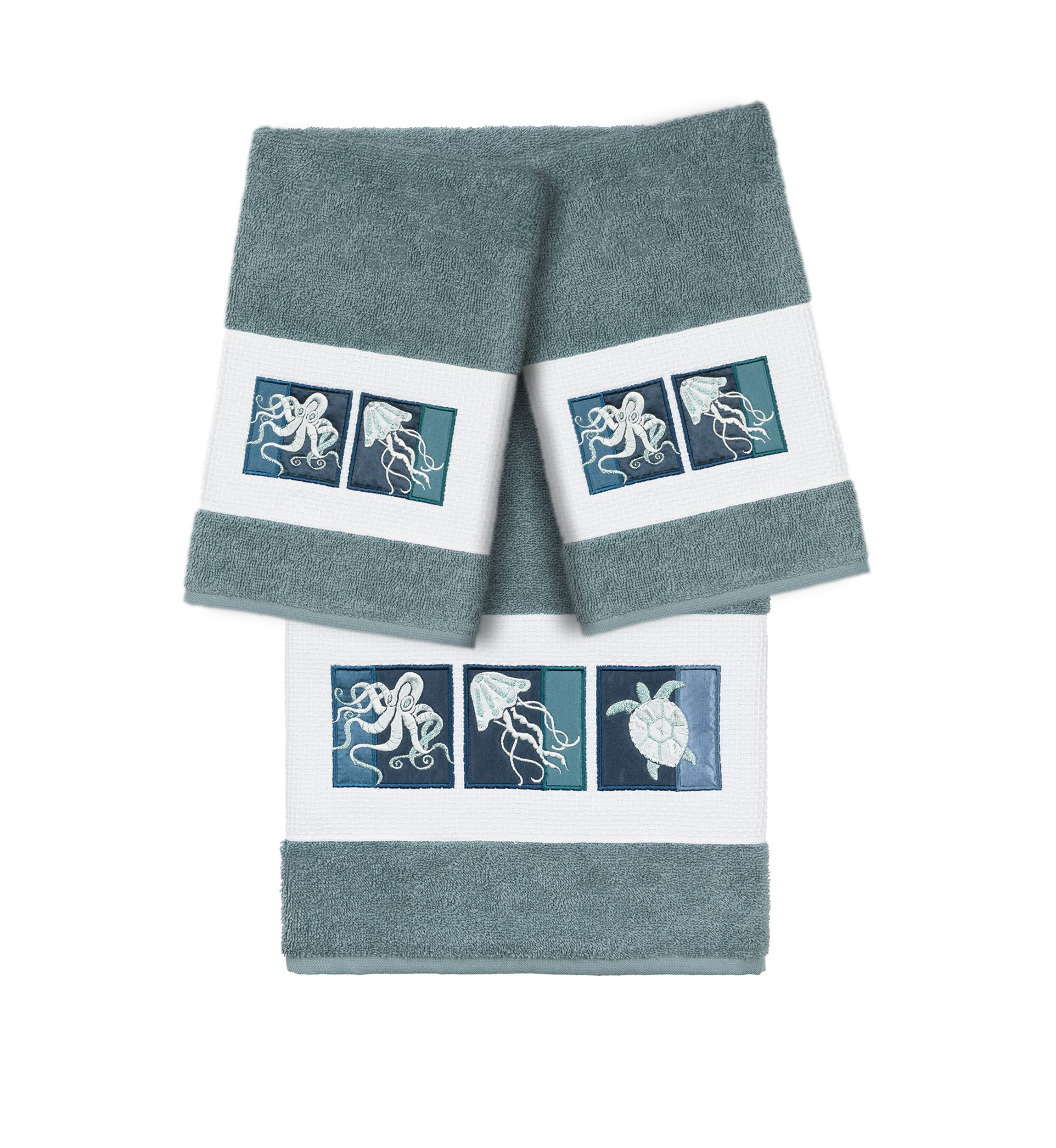 Ava 3 Piece Embellished Towel Set
