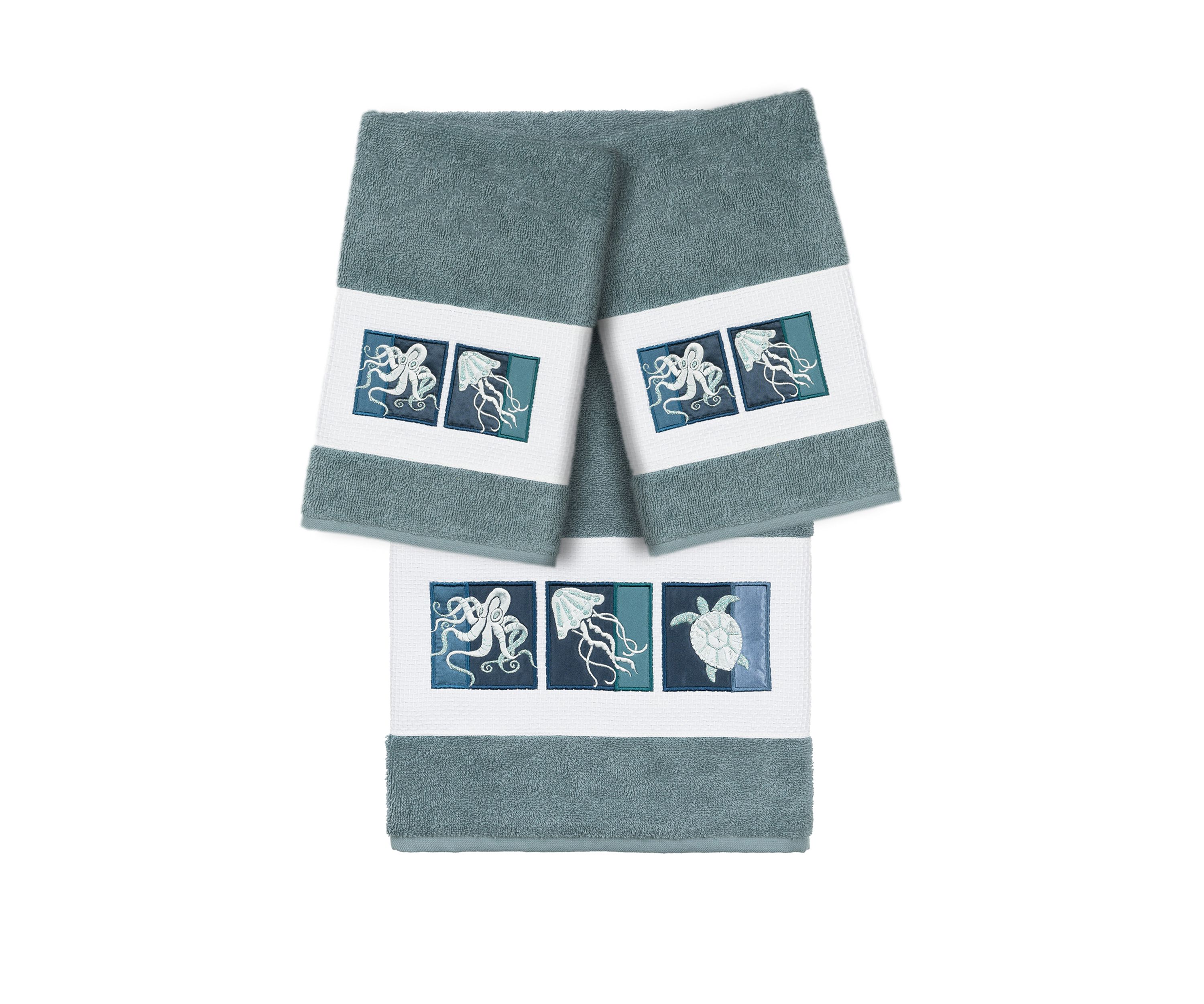 Ava 3 Piece Embellished Towel Set