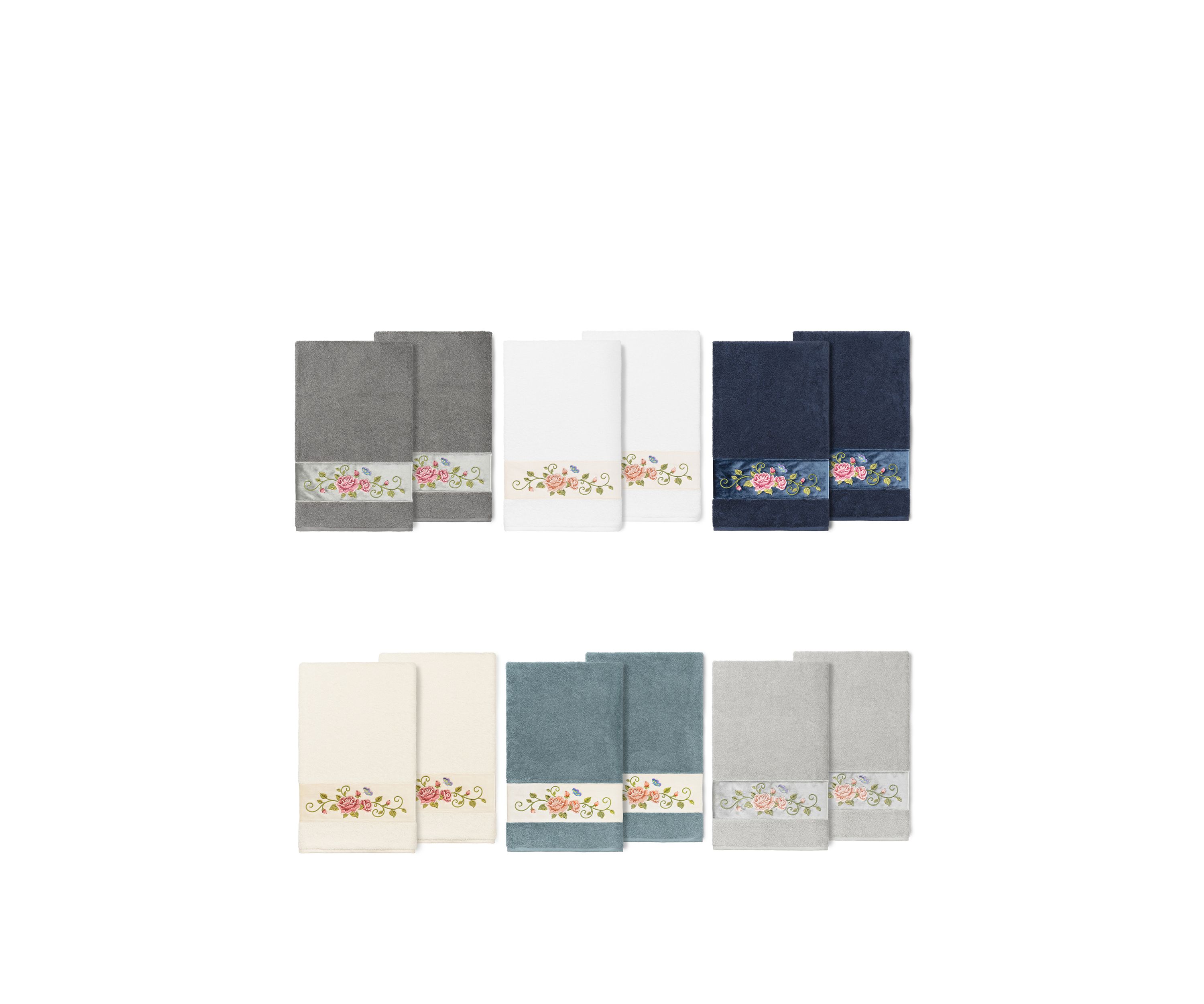 Rebecca 2 Piece Embellished Bath Towel Set