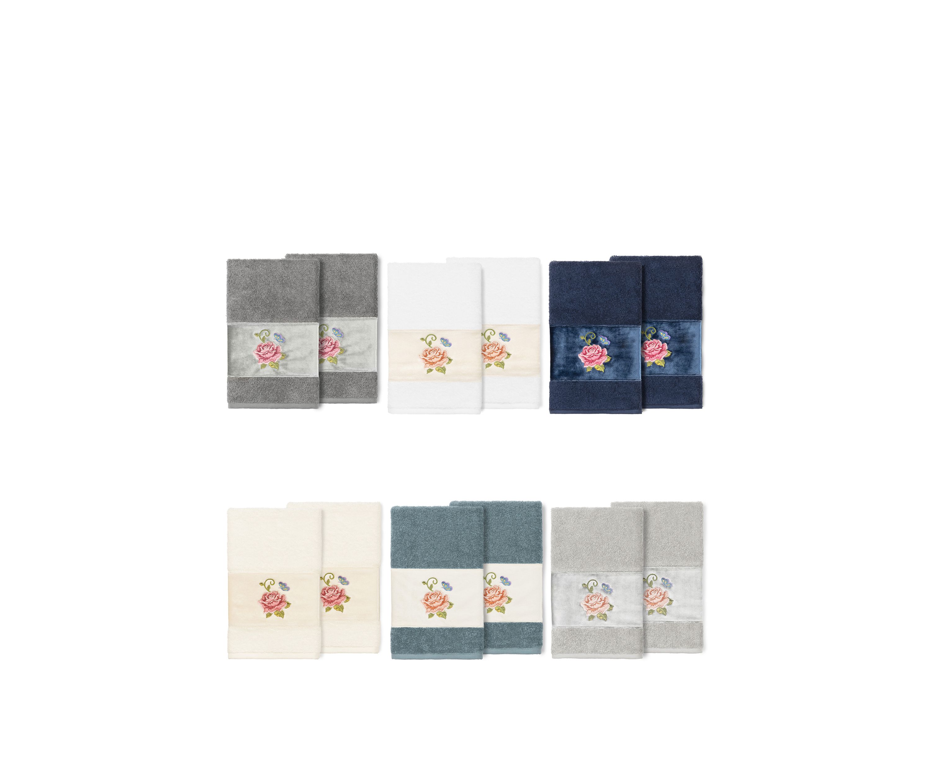Rebecca 2 Piece Embellished Hand Towel Set