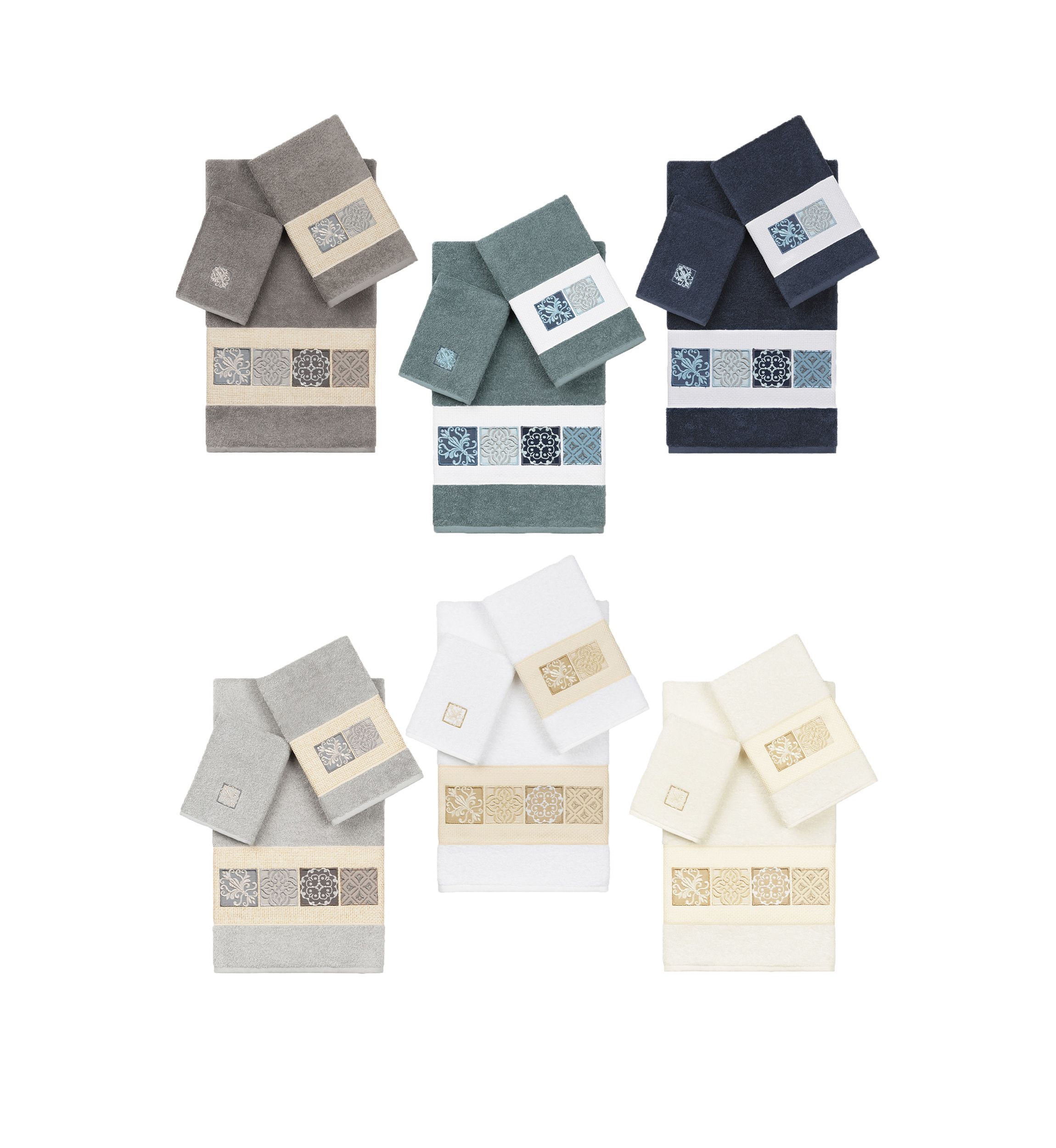 Vivian 3 Piece Embellished Towel Set