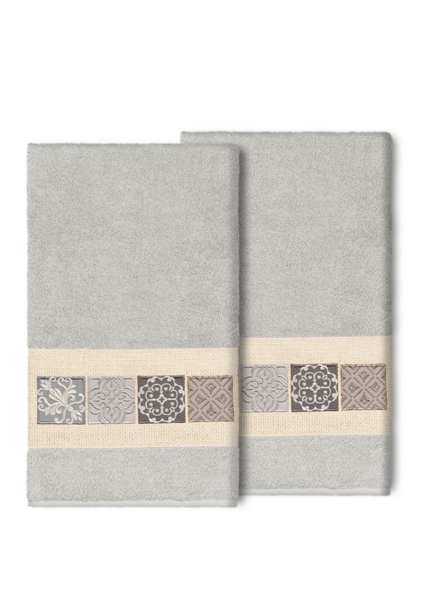 Vivian 2 Piece Embellished Bath Towel Set