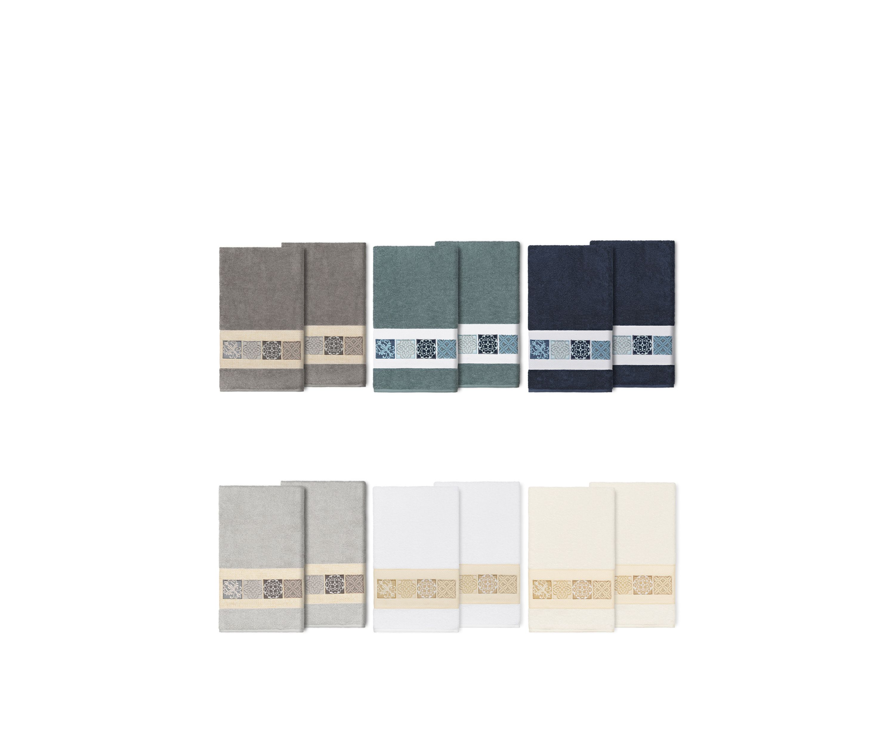 Vivian 2 Piece Embellished Bath Towel Set