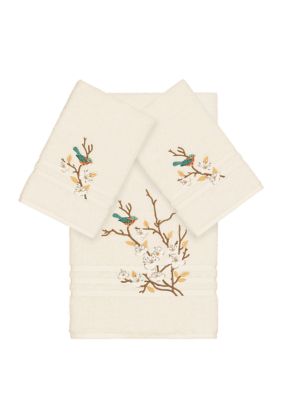 Linum Home Textiles Spring Time 3 Piece Embellished Towel Set