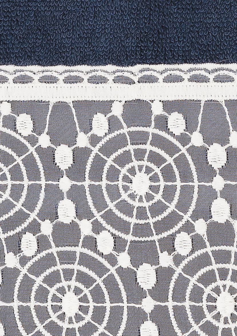ARIAN 2PC Cream Lace Embellished Hand Towel Set