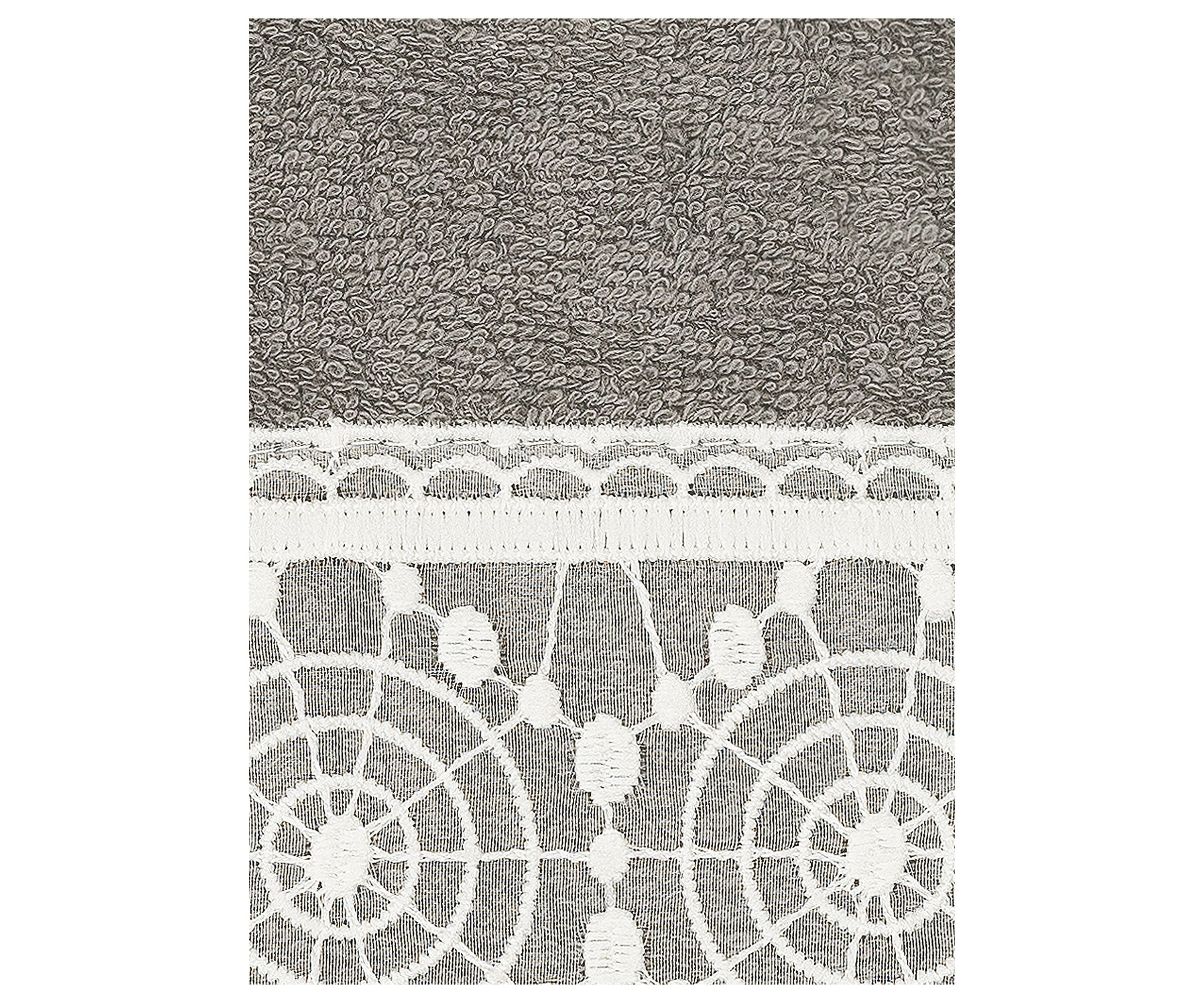 ARIAN 2PC Cream Lace Embellished Washcloth Set