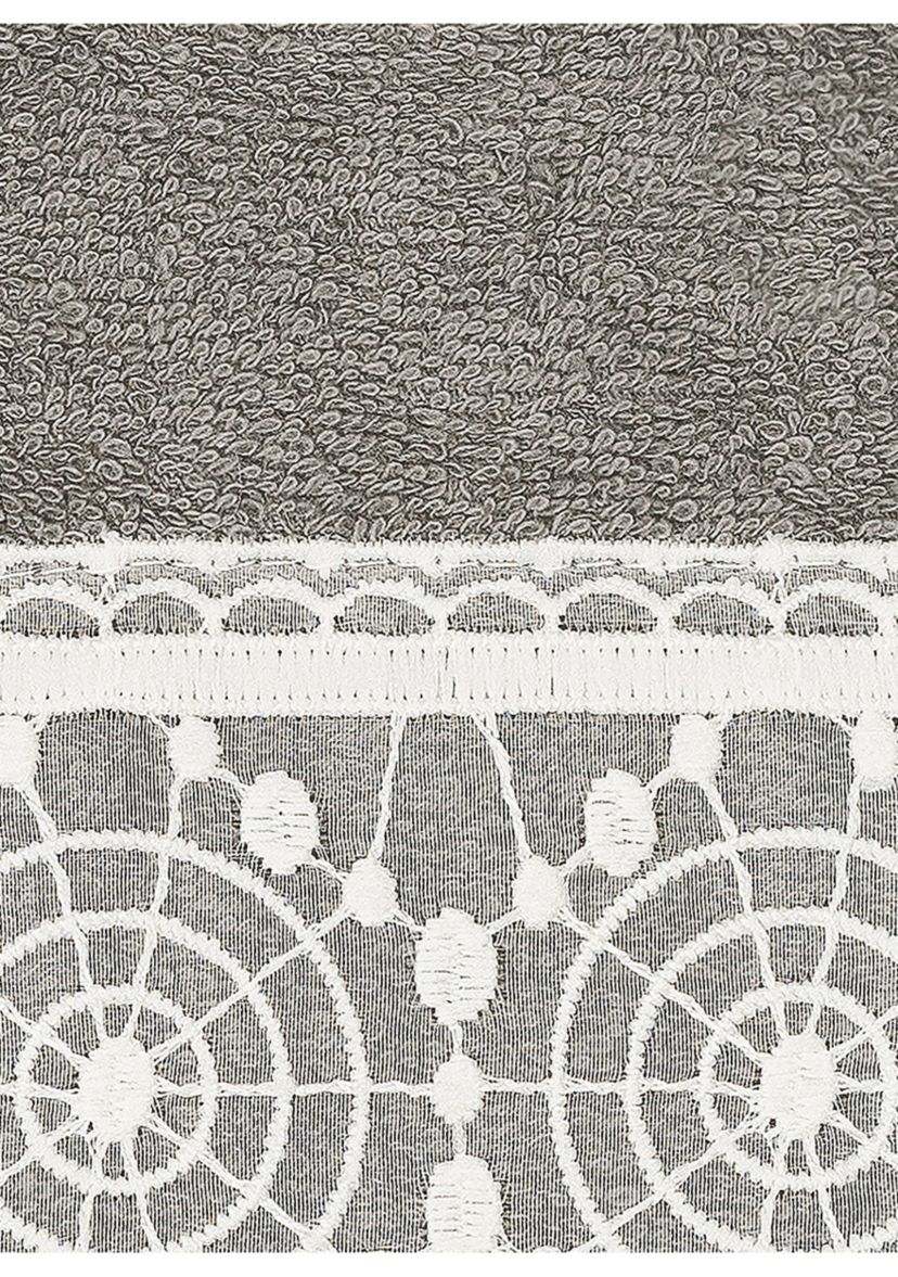 ARIAN 2PC Cream Lace Embellished Washcloth Set