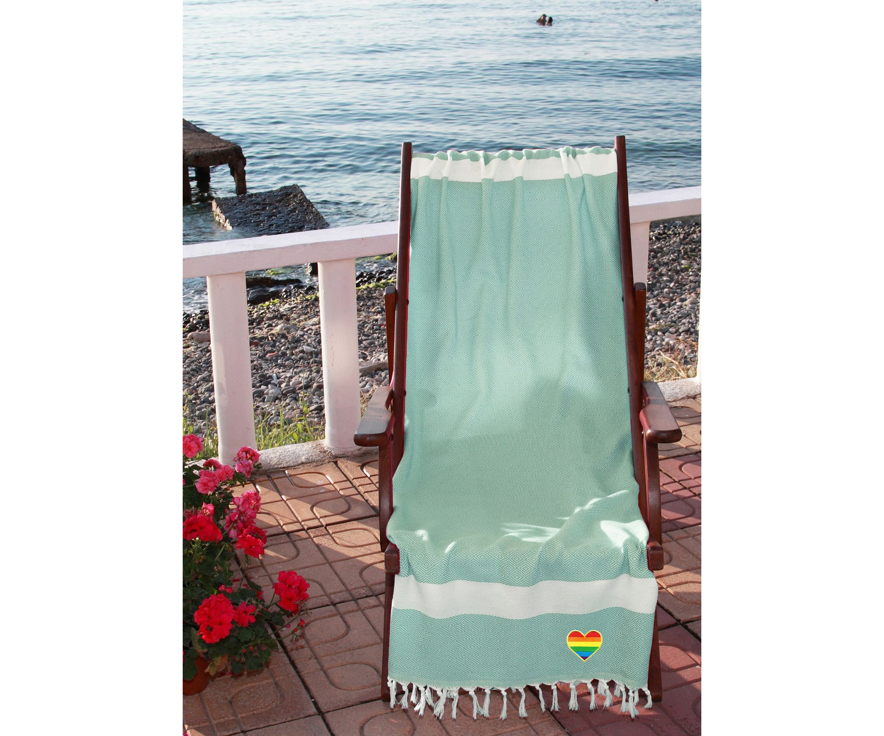 Diamond Pestemal Beach Towel Heart