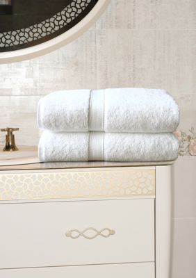 Linum Home Textiles Set of 2 Turkish Cotton Terry Bath Sheets, White