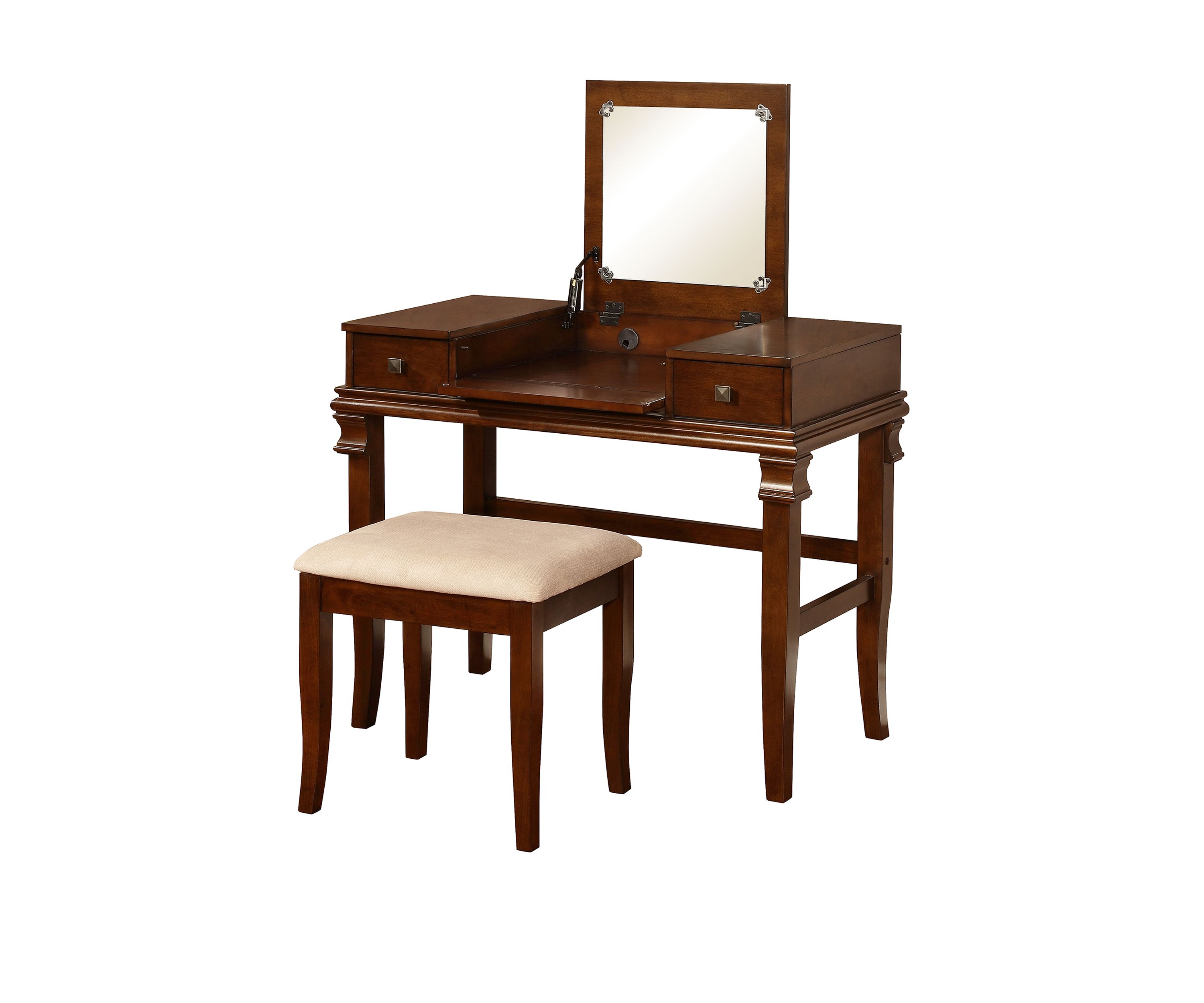 Zoey Walnut Vanity Set