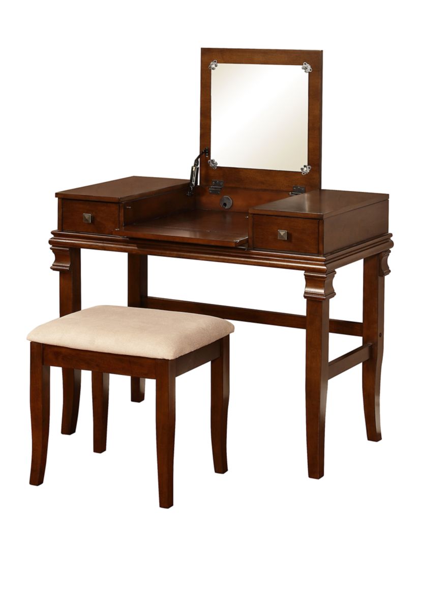 Zoey Walnut Vanity Set