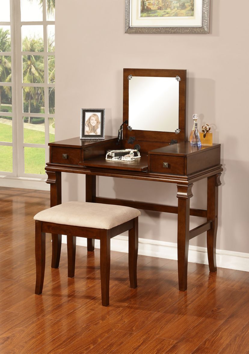 Zoey Walnut Vanity Set