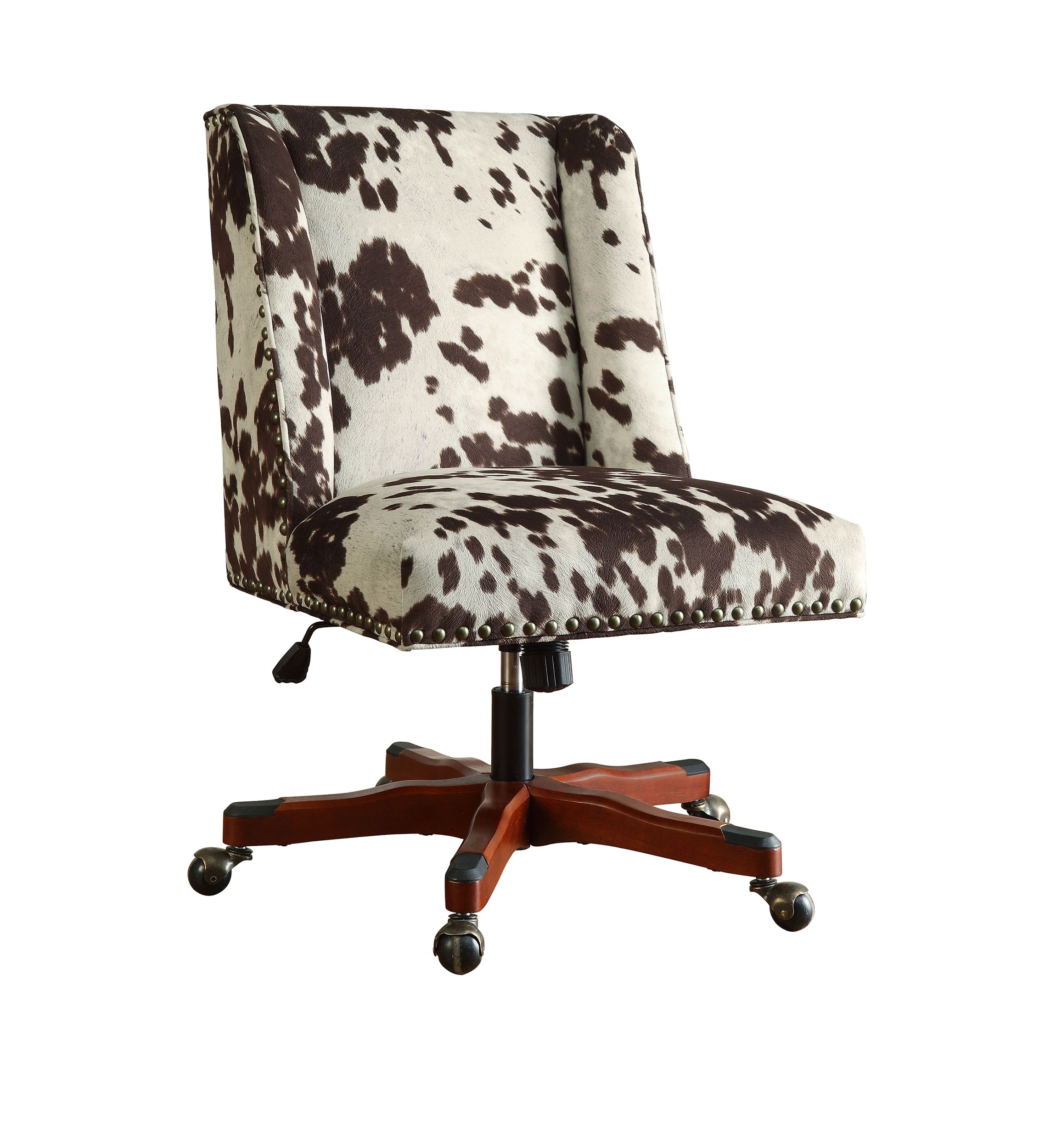 Lincoln Office Chair Udder Madness Milk - Walnut Wood Base