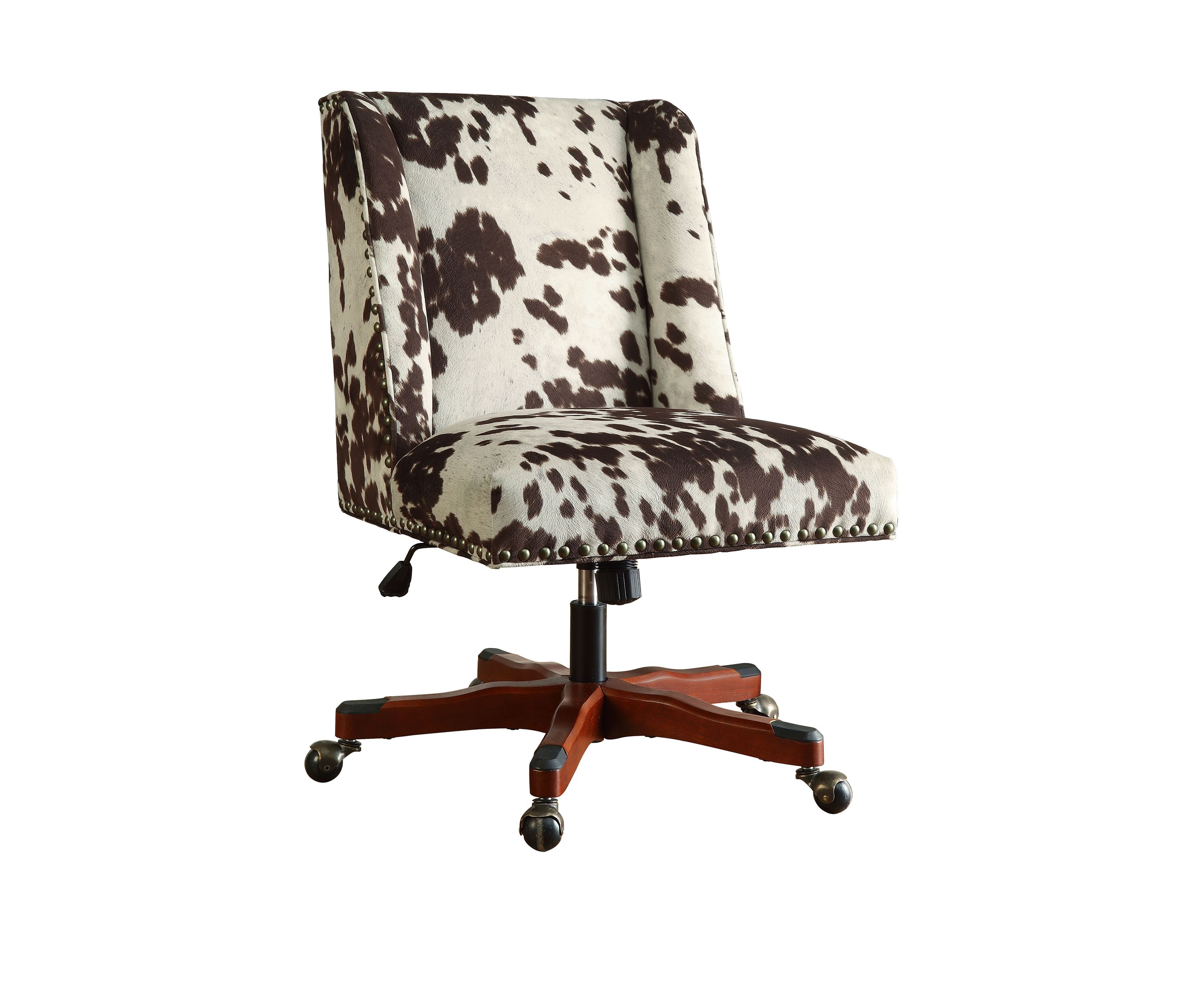 Lincoln Office Chair Udder Madness Milk - Walnut Wood Base