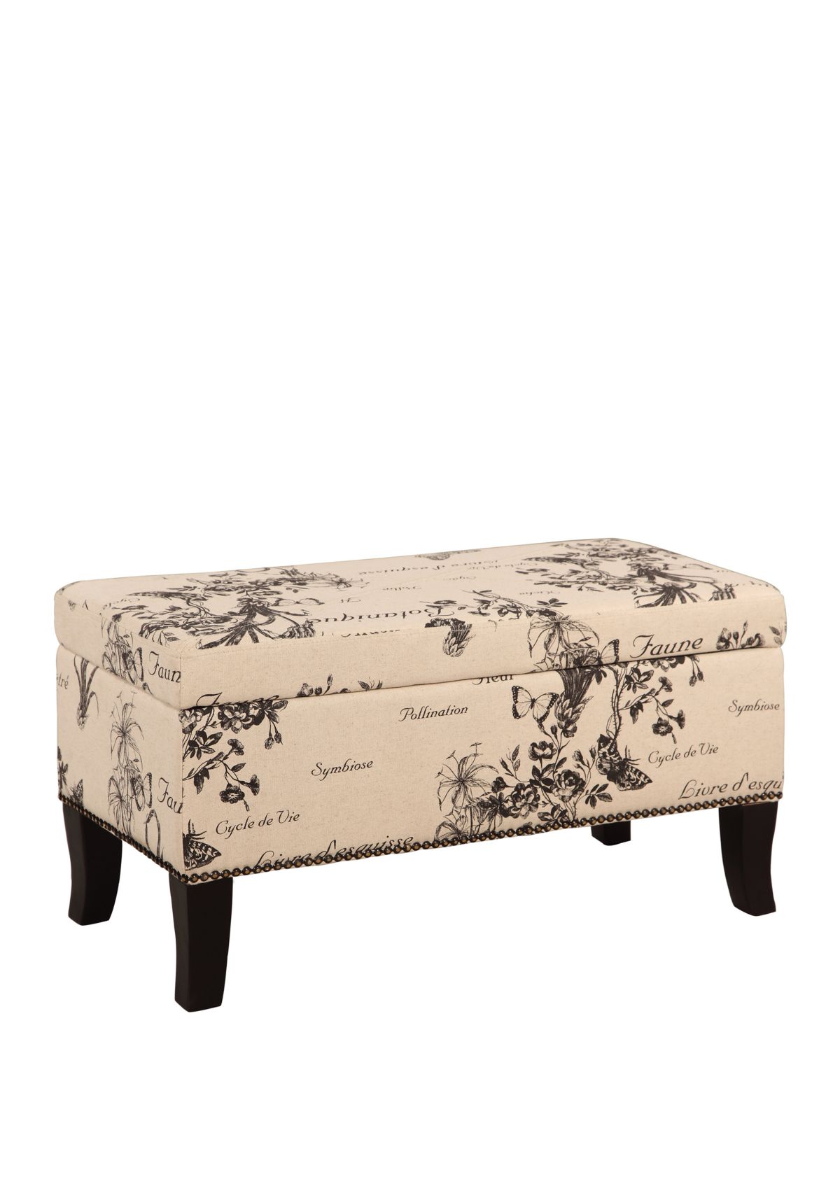 Mattie Botanical Linen Ottoman