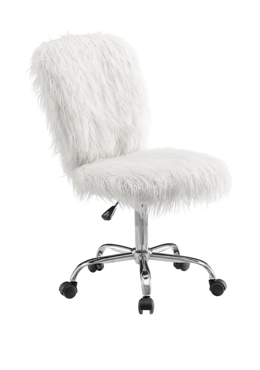 Mae Faux Fur Armless Office Chair