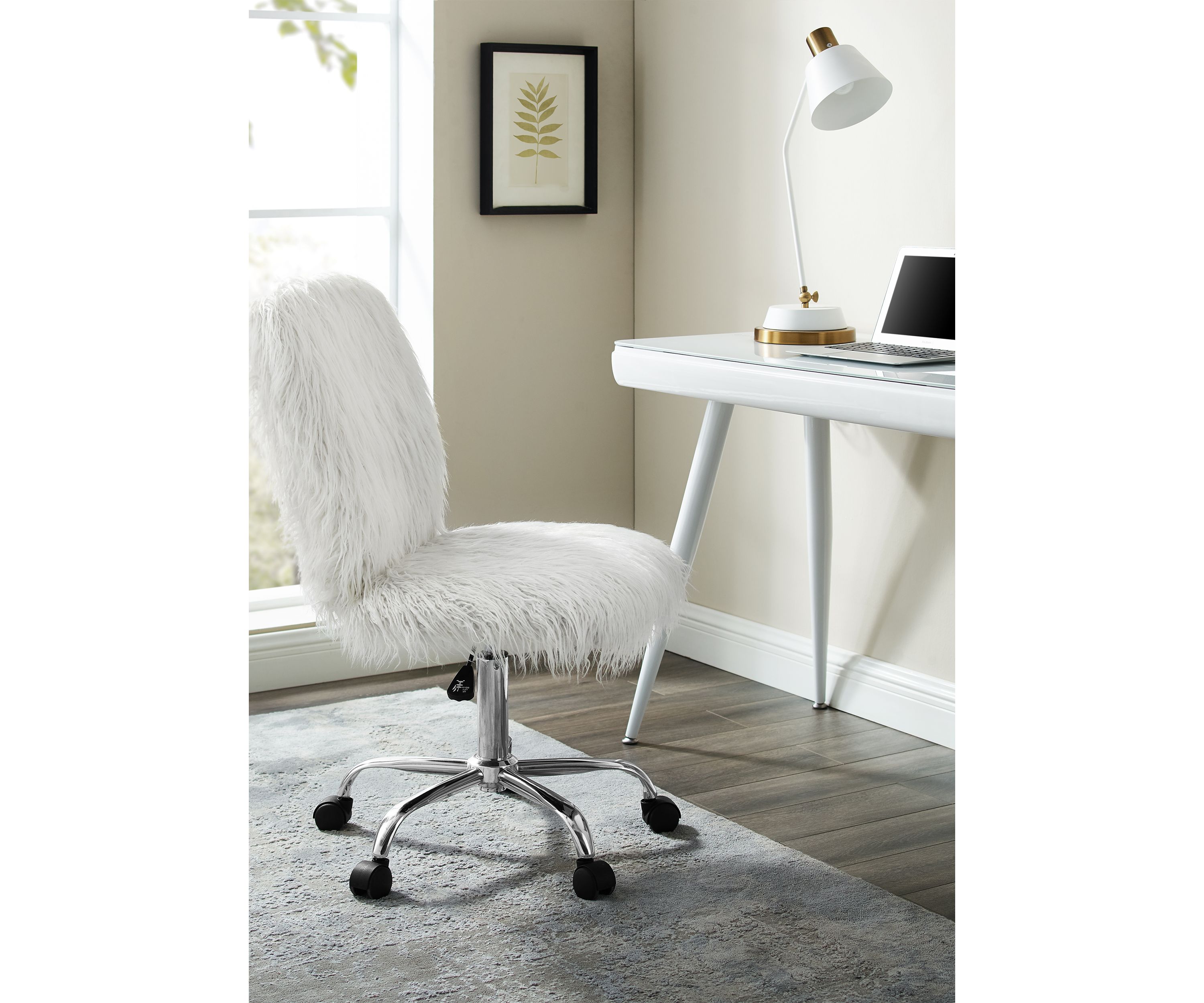 Mae Faux Fur Armless Office Chair