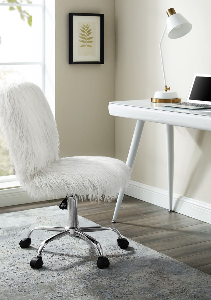 Mae Faux Fur Armless Office Chair
