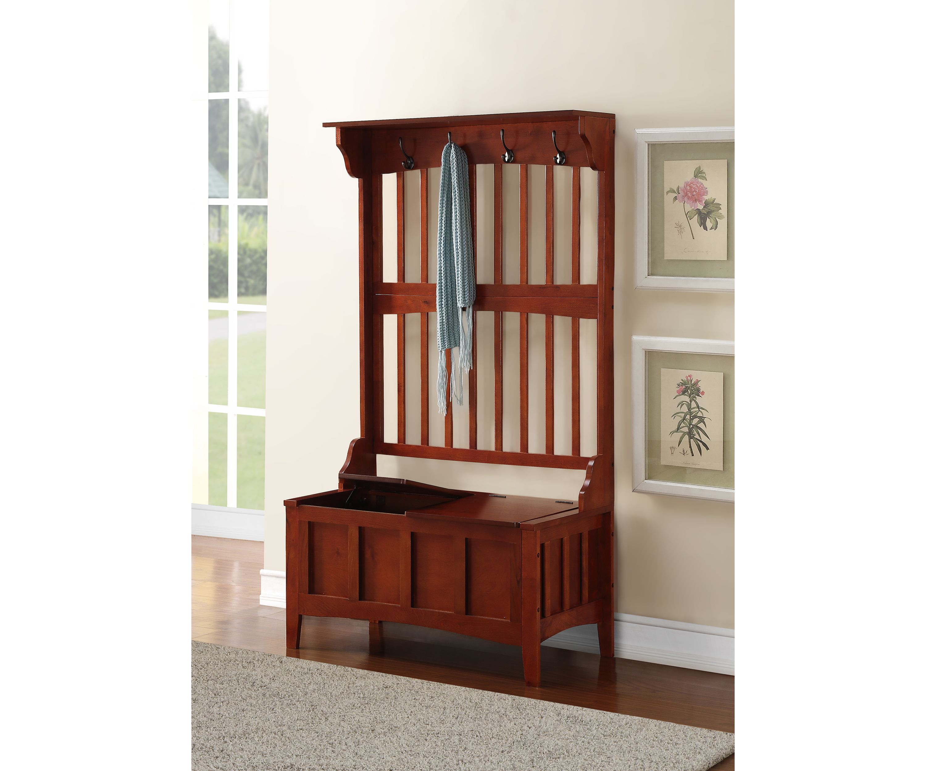 Newport Hall Tree with Storage Bench