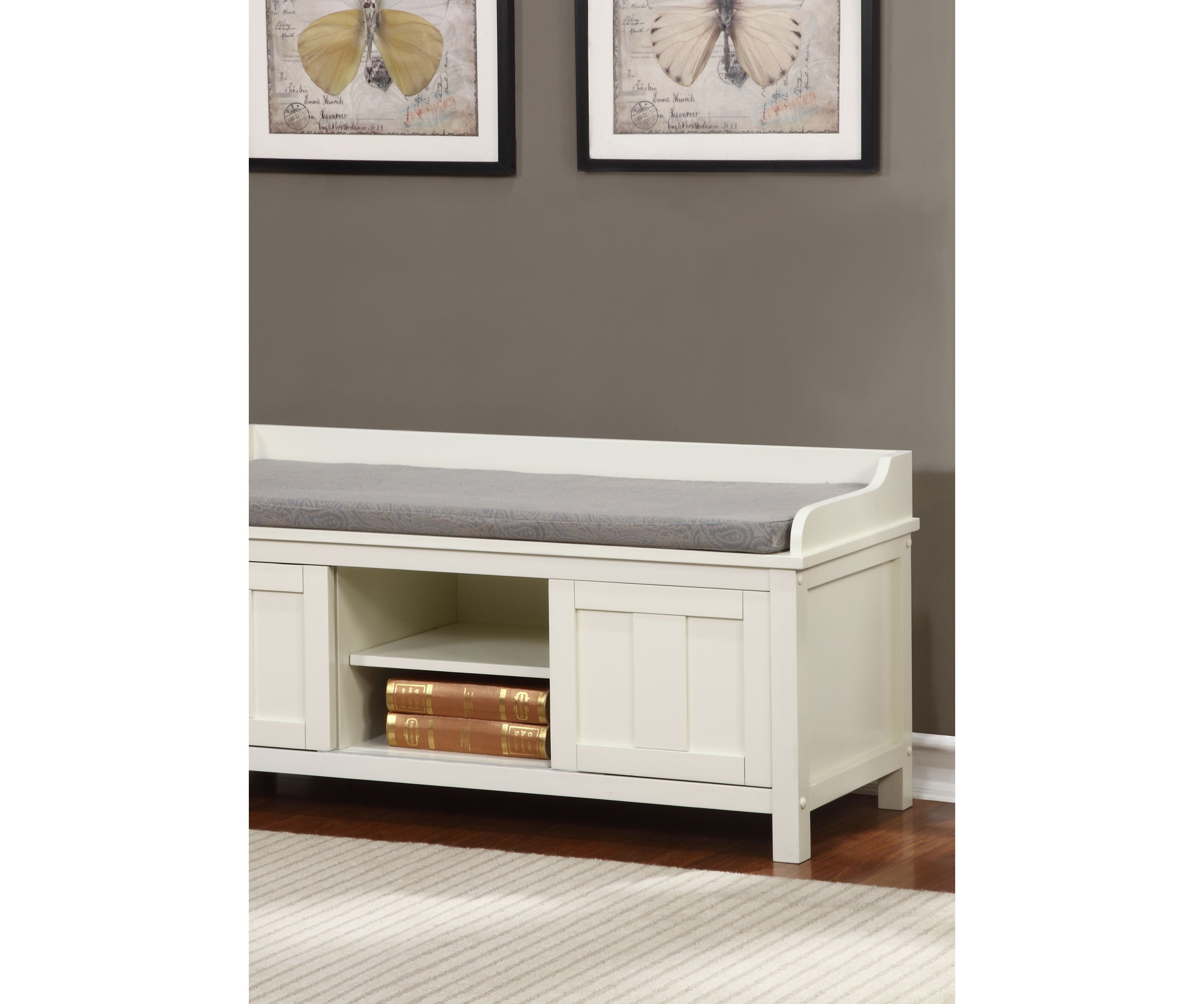 Baron White Storage Bench