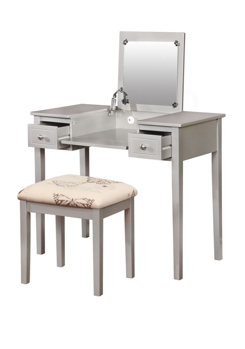 Drea Silver Butterfly Vanity Set
