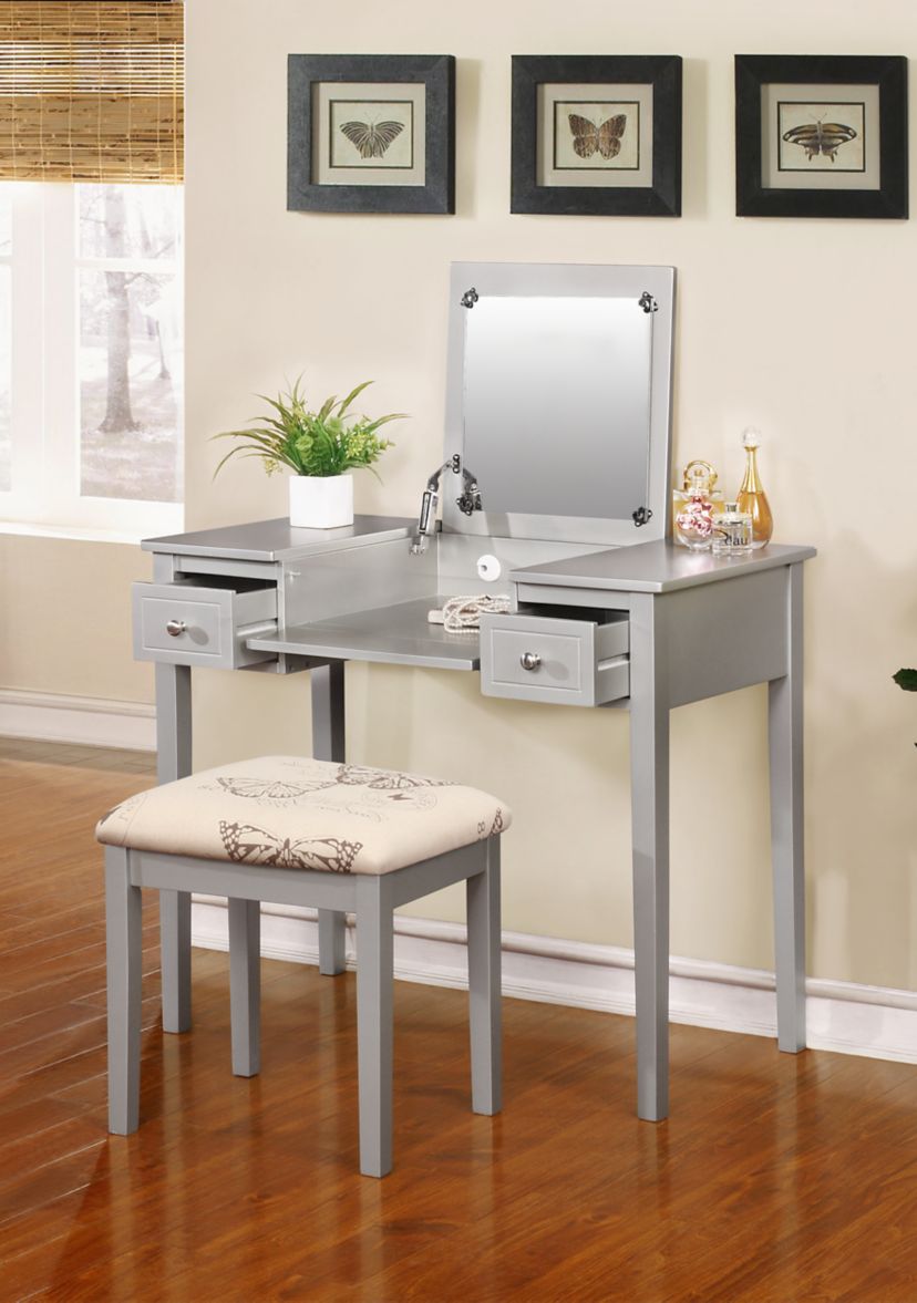 Drea Silver Butterfly Vanity Set