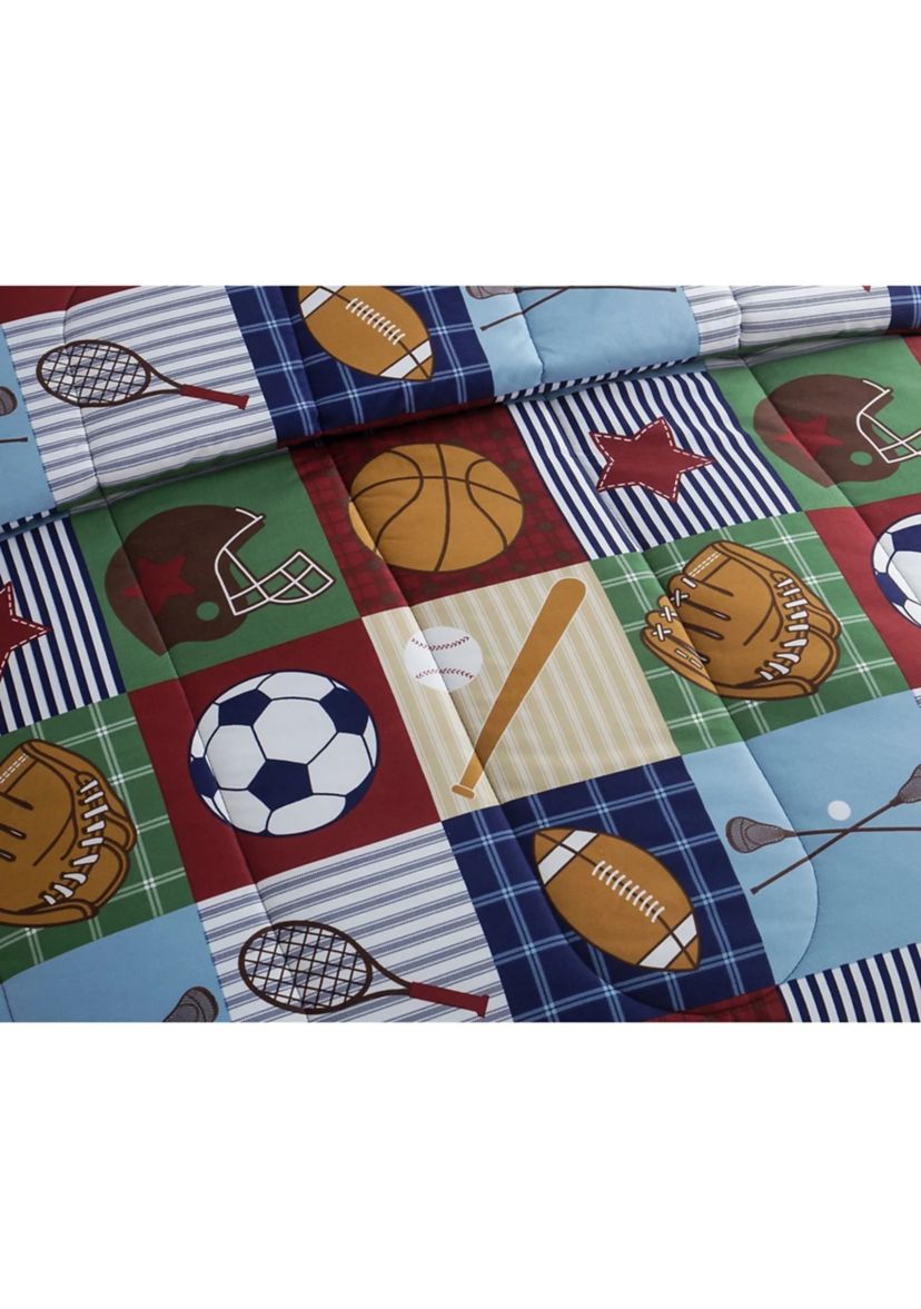 Team Sport Collegiate Comforter Set with Football Novelty Pillow