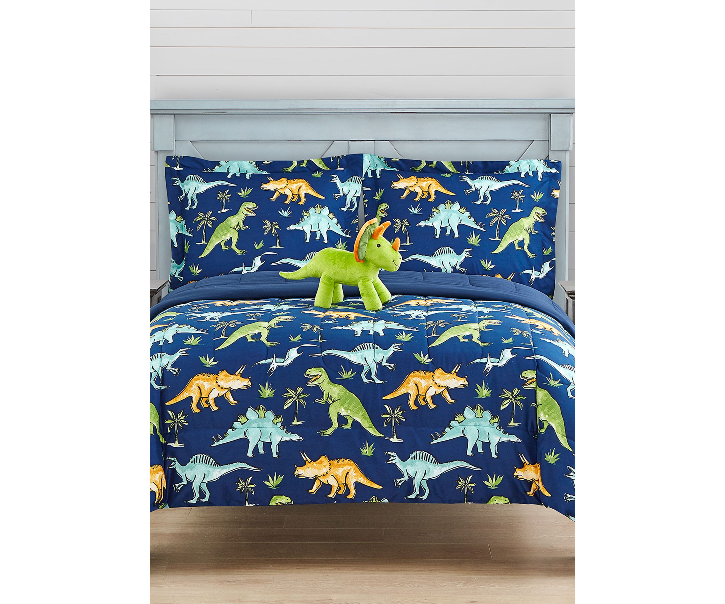 Watercolor Dinosaur Comforter Set with Dinosaur Novelty Pillow