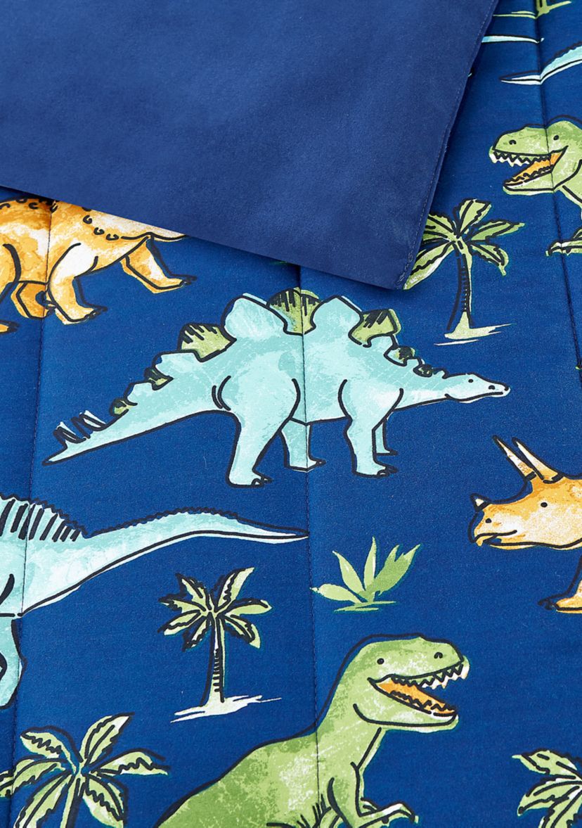 Watercolor Dinosaur Comforter Set with Dinosaur Novelty Pillow