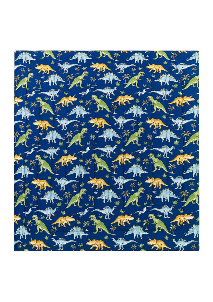 Watercolor Dinosaur Comforter Set with Dinosaur Novelty Pillow