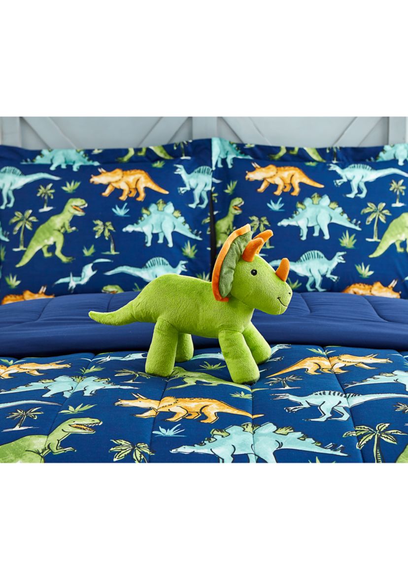 Watercolor Dinosaur Comforter Set with Dinosaur Novelty Pillow