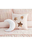 Celestial Princess Pink Smocked Texture Comforter Set with 2 Decorative Pillows