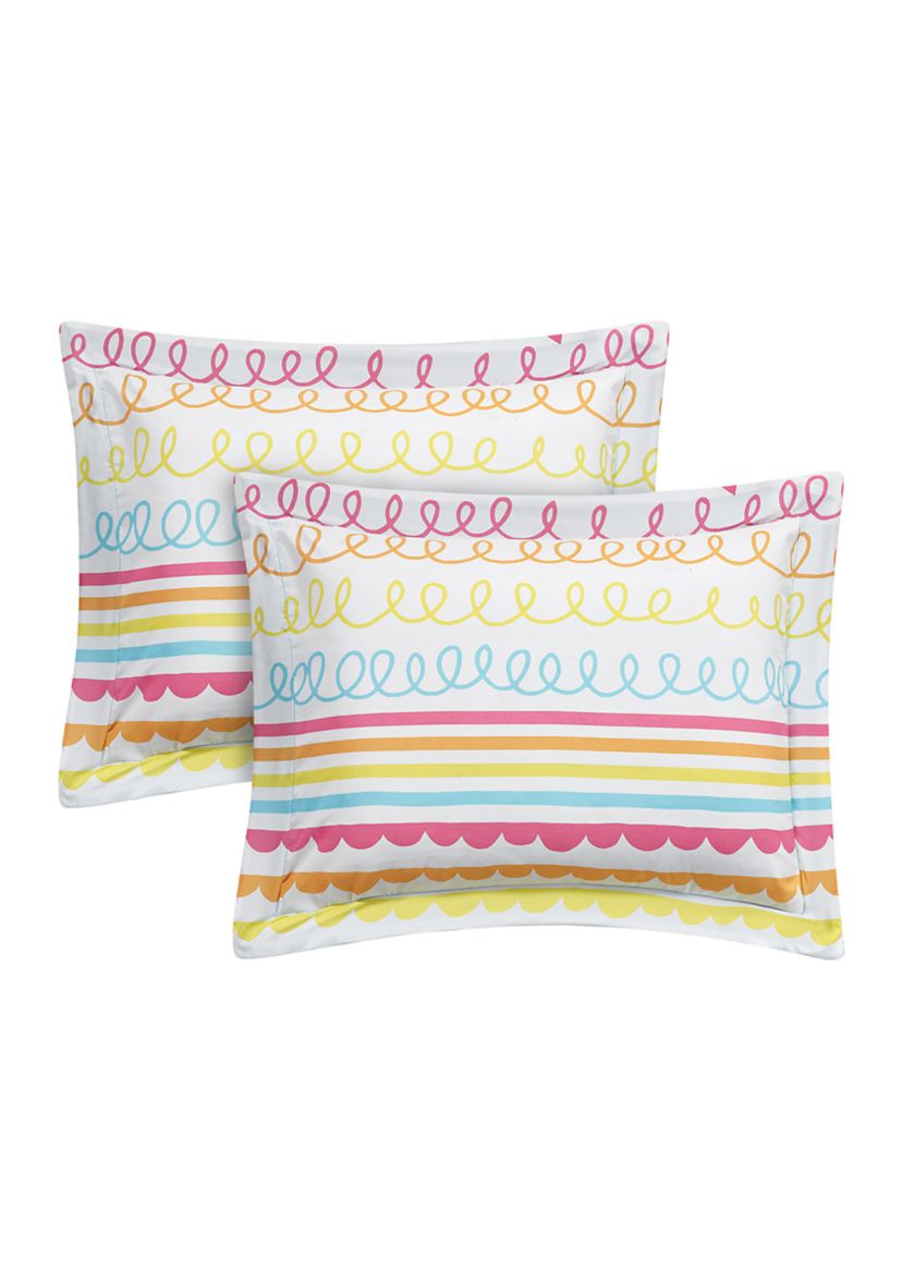 Color Pop Rainbow Reversible Comforter Set with Rainbow Novelty Pillow