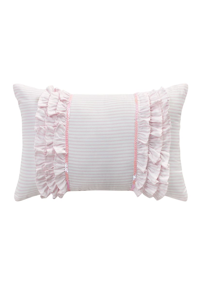 Rainbow Rouched Comforter Set with 2 Decorative Pillows