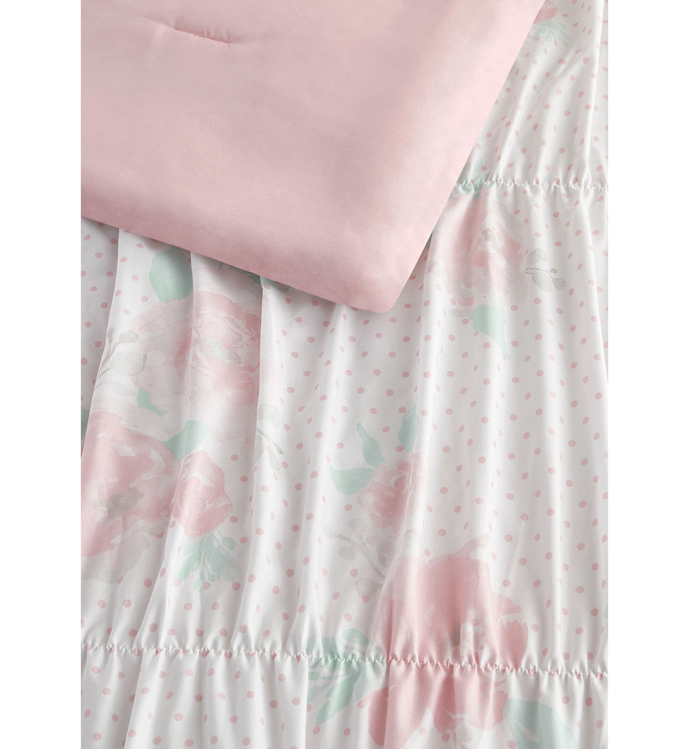 Tabitha Smocked Texture Pink Comforter Set with 2 Decorative Pillows