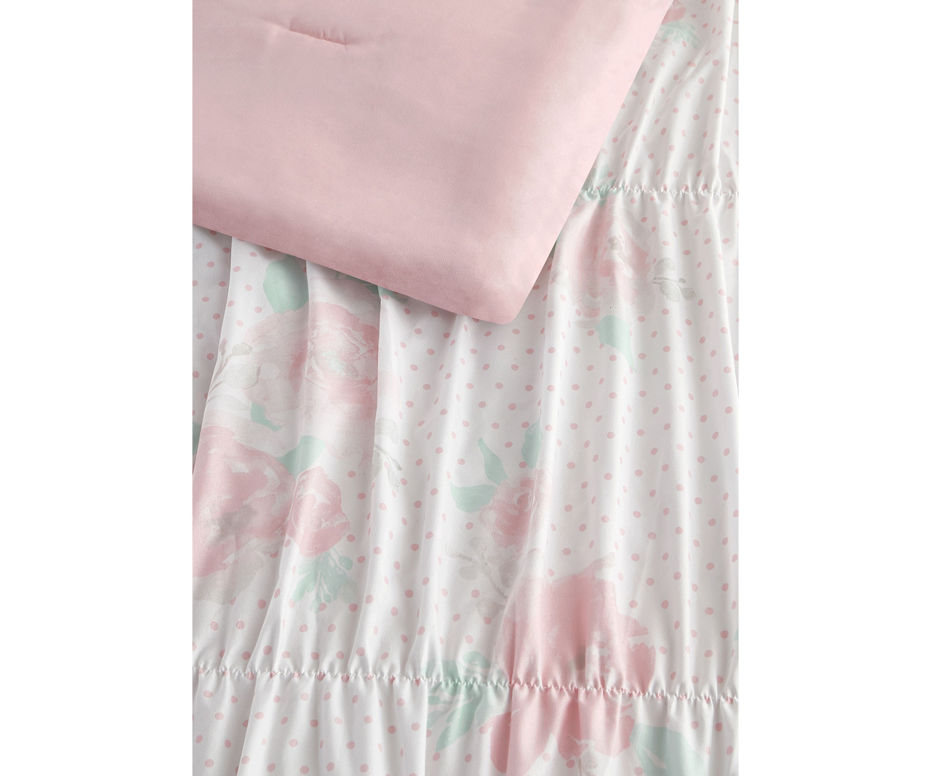 Tabitha Smocked Texture Pink Comforter Set with 2 Decorative Pillows