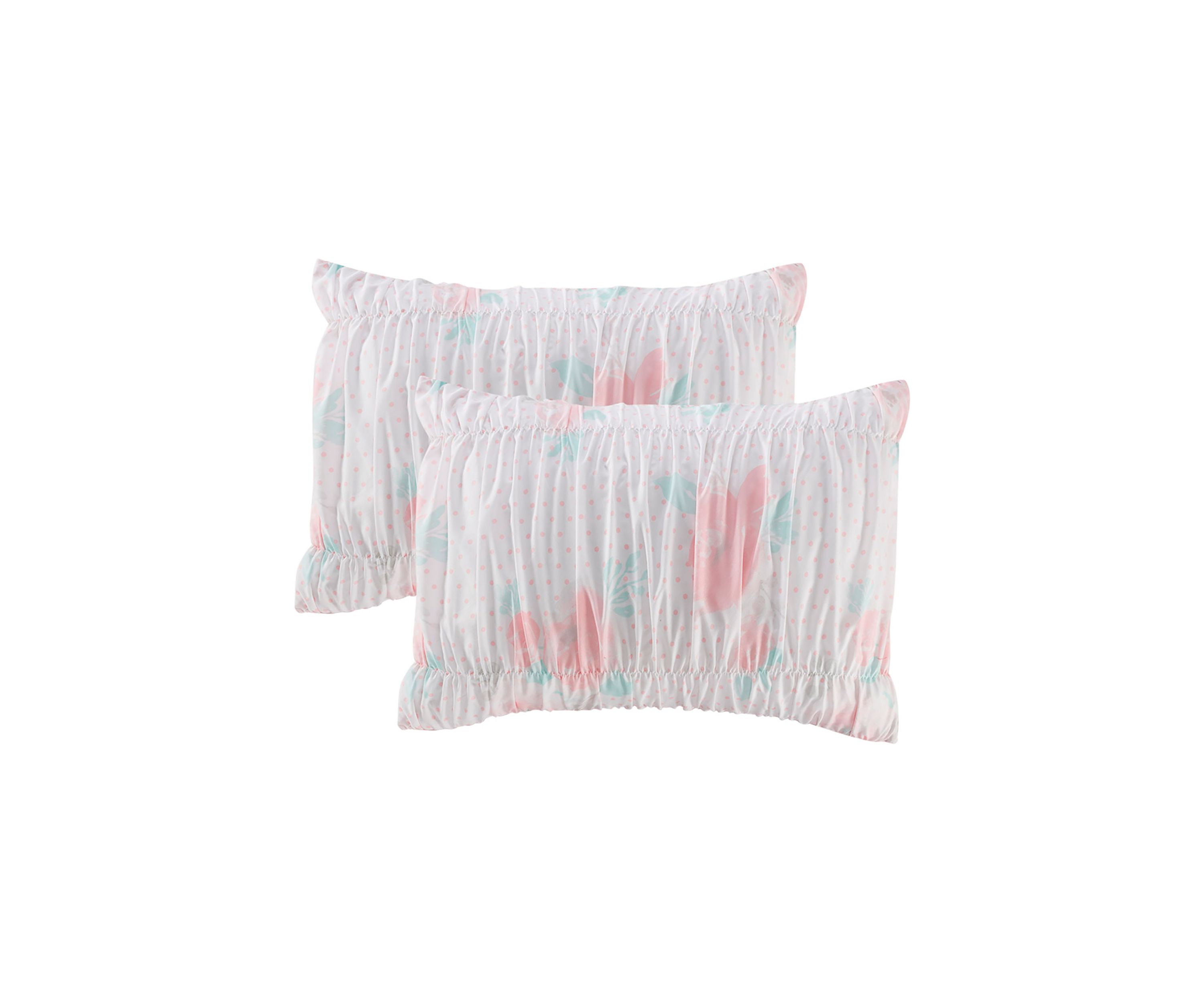 Tabitha Smocked Texture Pink Comforter Set with 2 Decorative Pillows