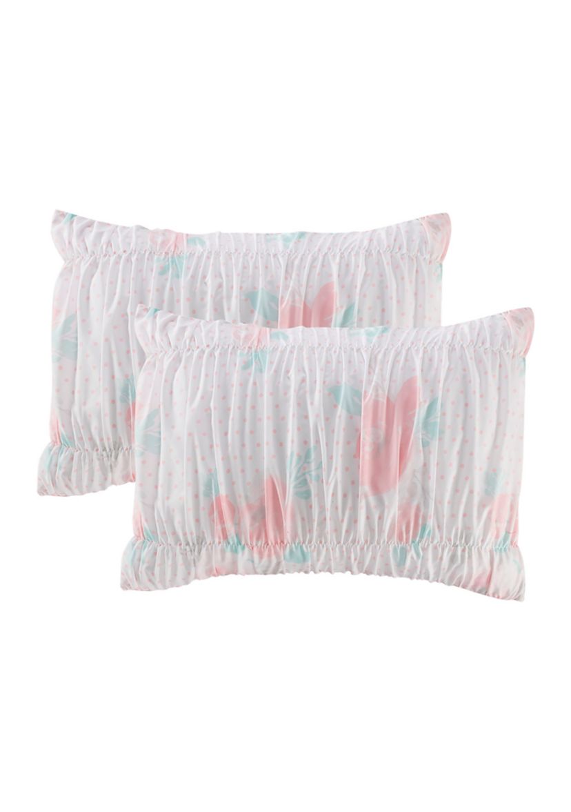 Tabitha Smocked Texture Pink Comforter Set with 2 Decorative Pillows