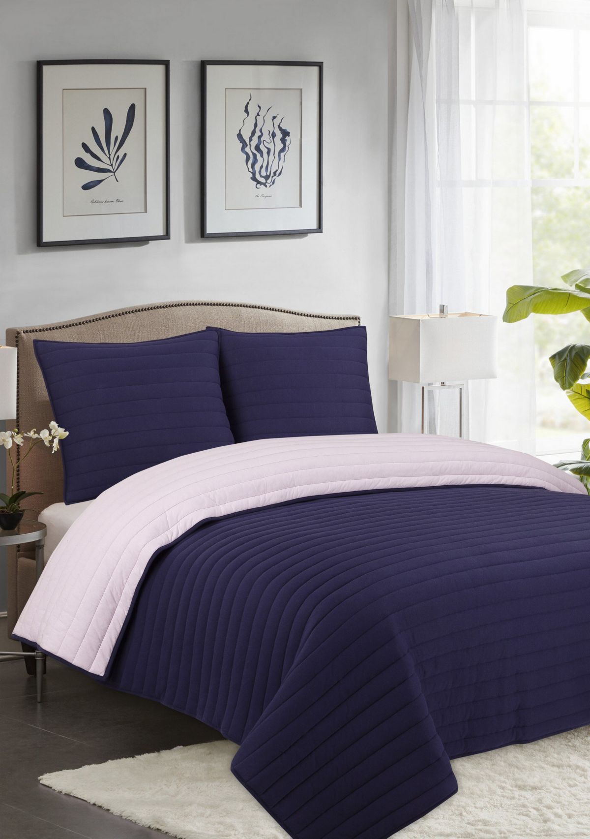 Soft Surround College Collection Jersey Solid Reversible Quilt Set